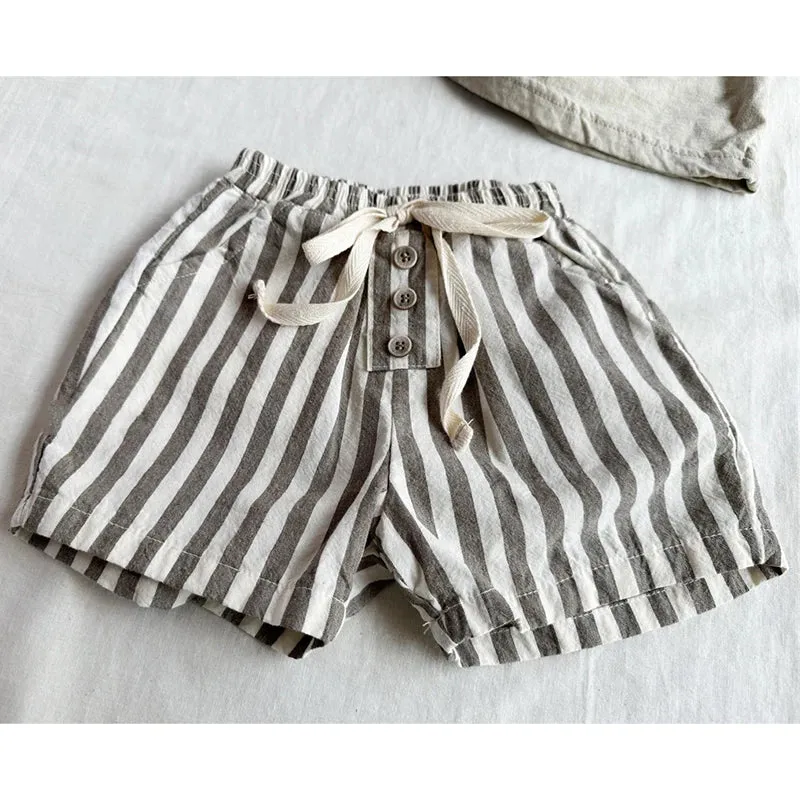 Vintage Linen Stripe Shorts