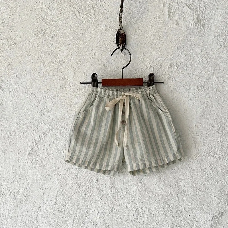 Vintage Linen Stripe Shorts