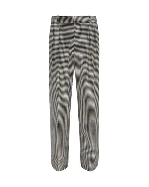 WIDE LEG HOUNDSTOOTH TUXEDO TROUSERS
