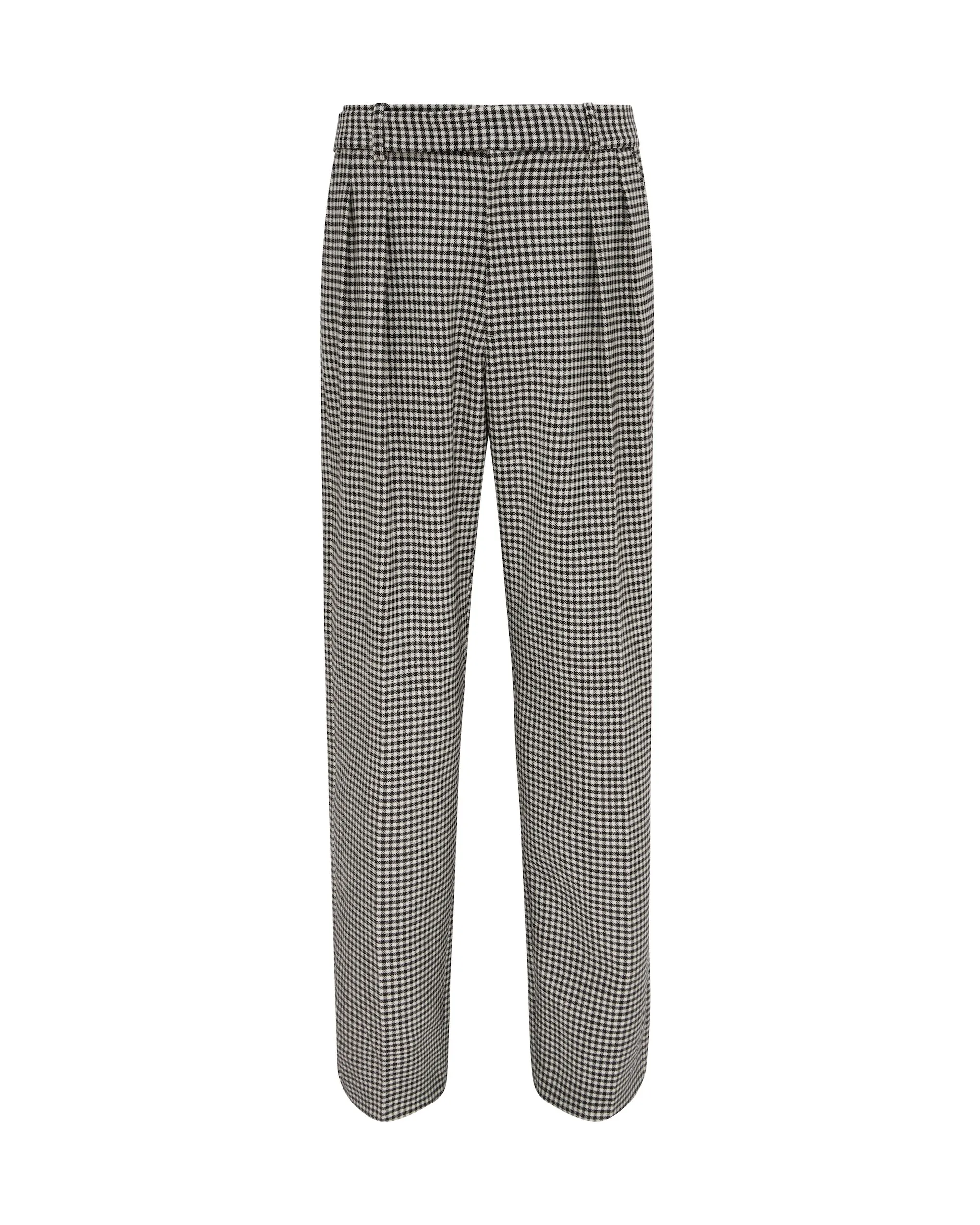WIDE LEG HOUNDSTOOTH TUXEDO TROUSERS