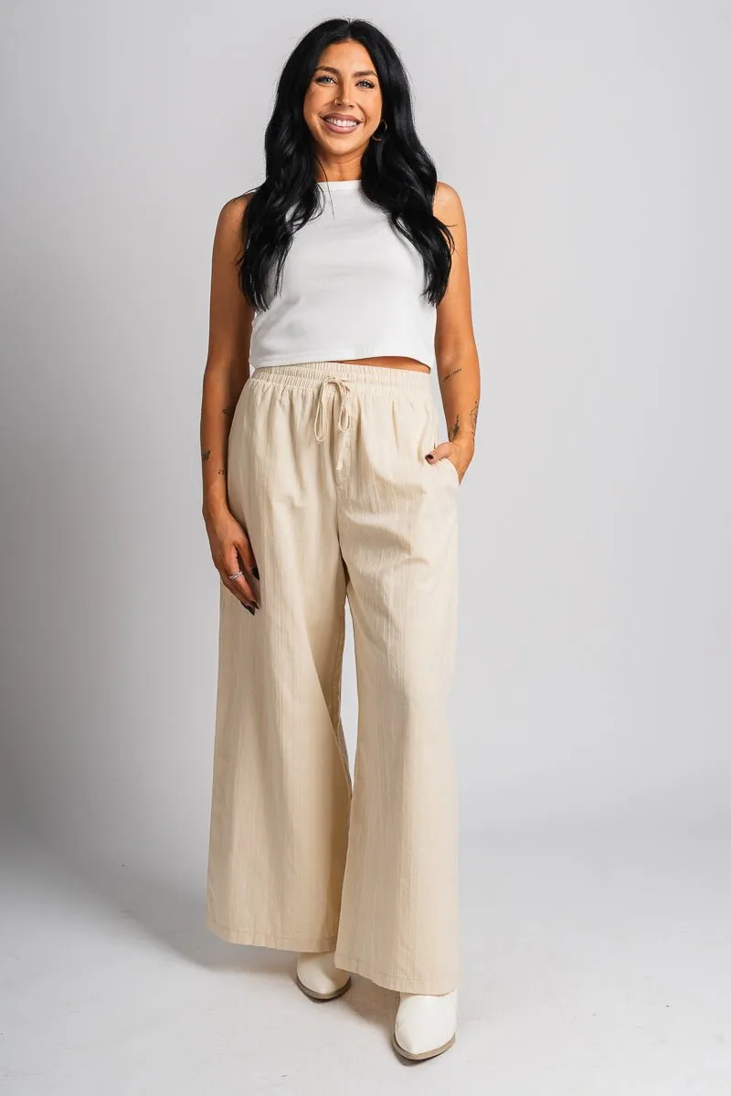 Wide leg pants beige