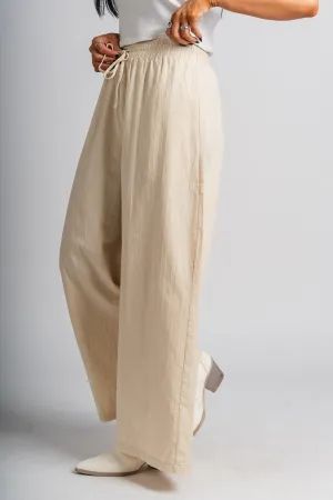 Wide leg pants beige