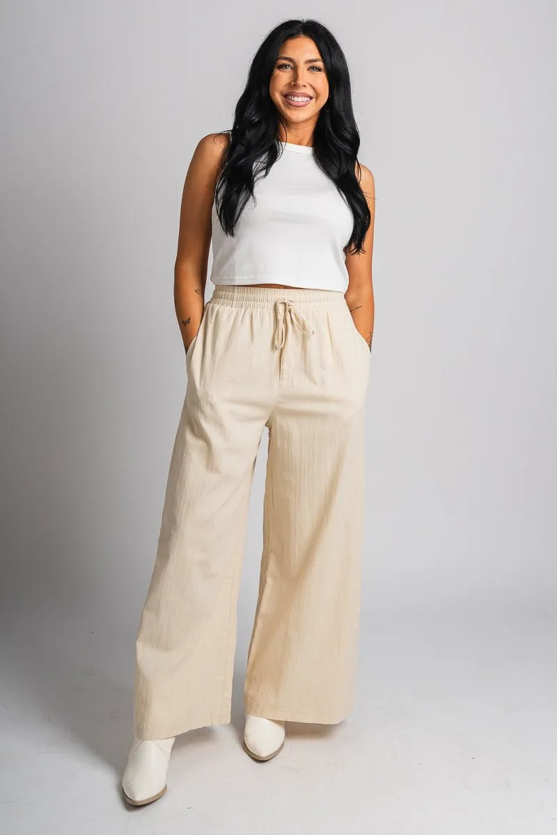 Wide leg pants beige