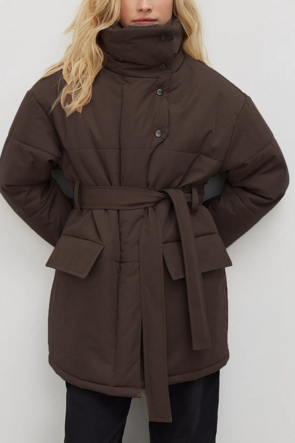 Winter Stylish Belted Puffer Coat