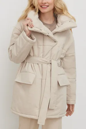 Winter Stylish Belted Puffer Coat