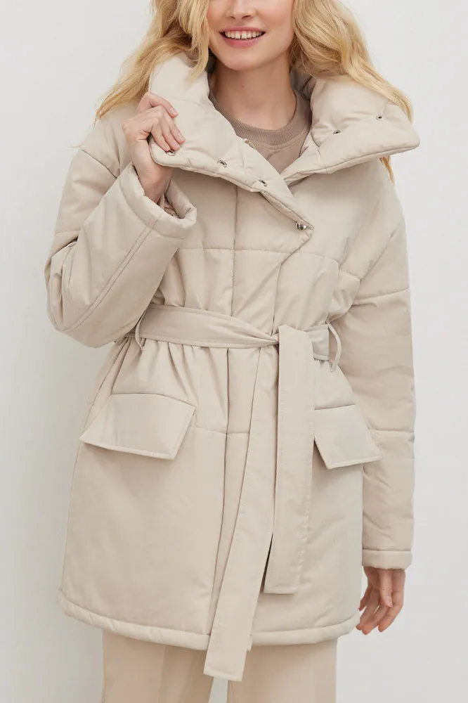 Winter Stylish Belted Puffer Coat