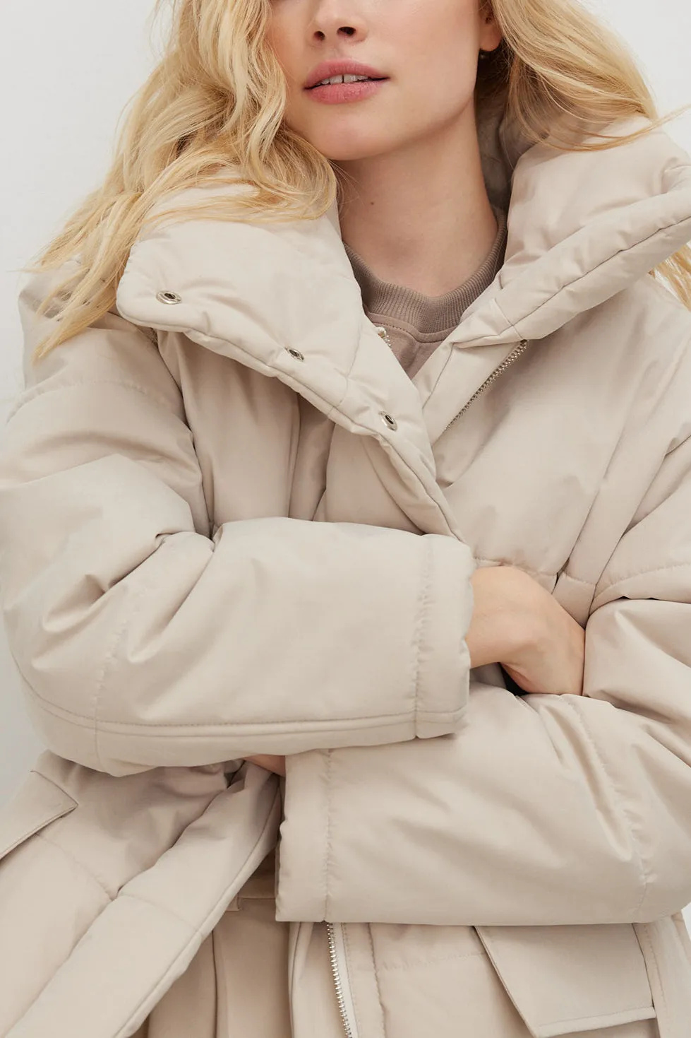 Winter Stylish Belted Puffer Coat