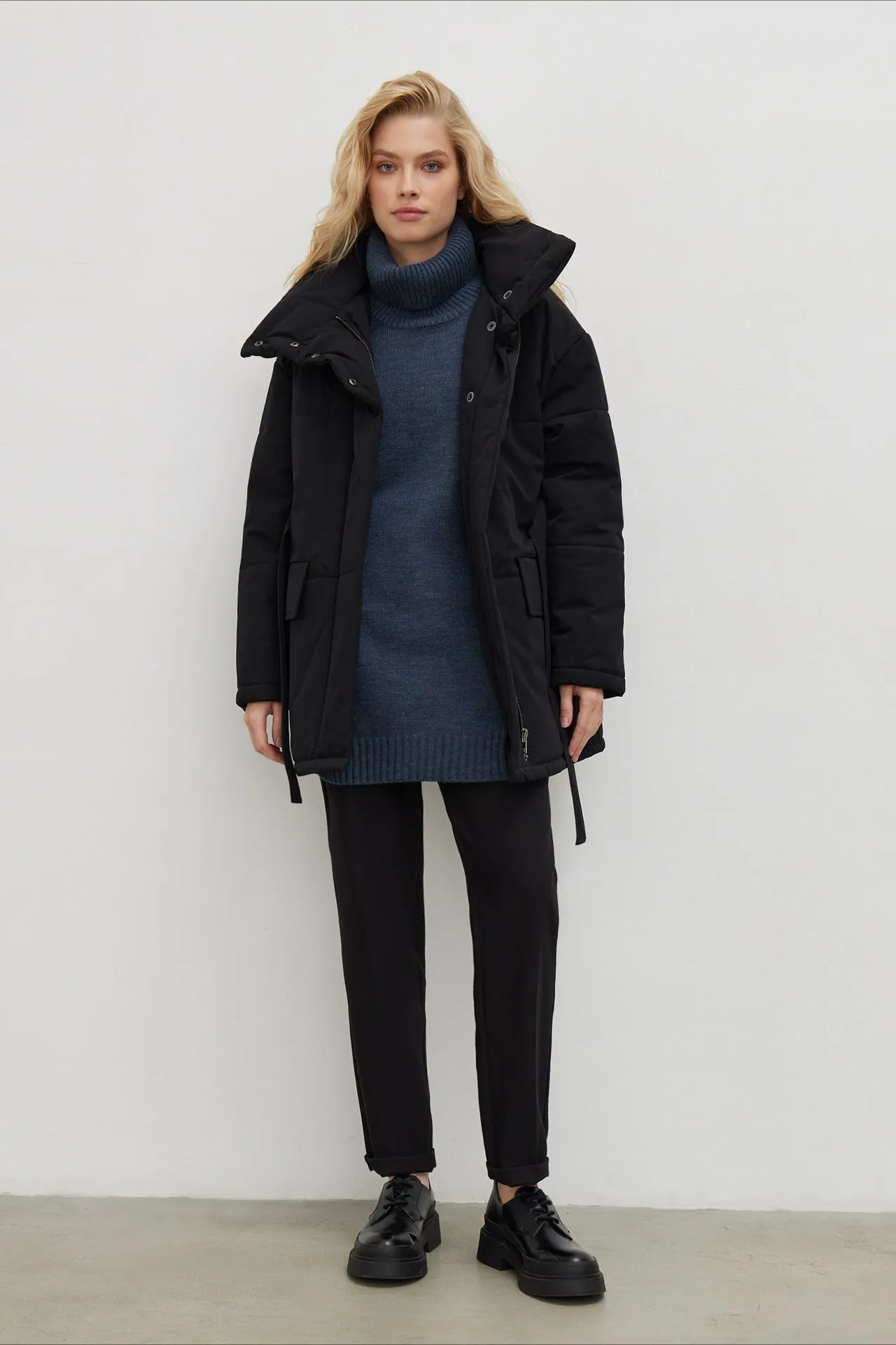 Winter Stylish Belted Puffer Coat