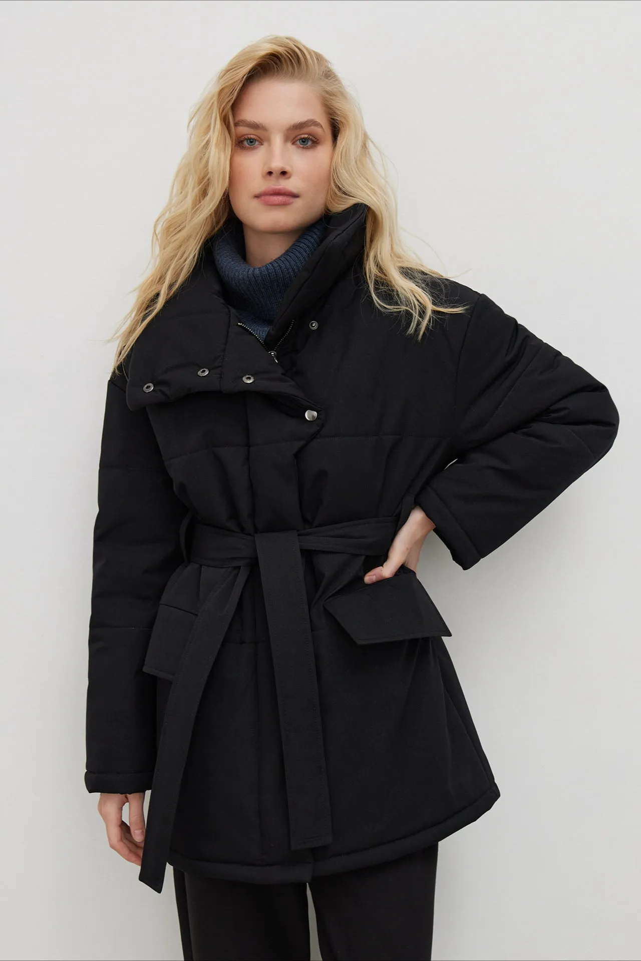 Winter Stylish Belted Puffer Coat