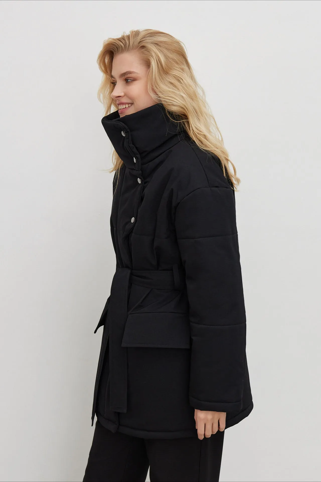 Winter Stylish Belted Puffer Coat