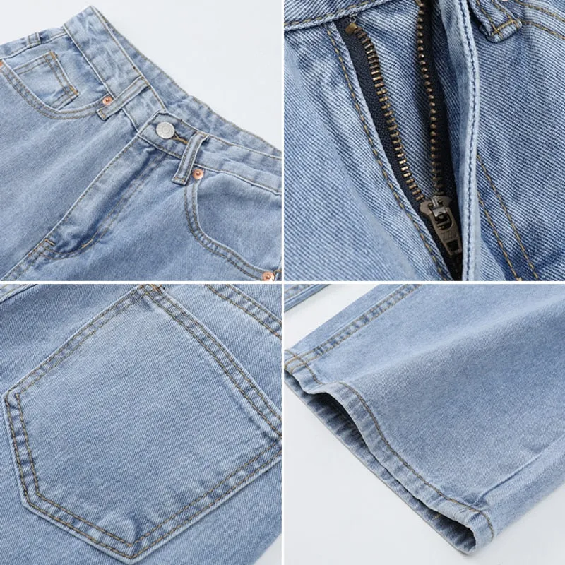 Women Jeans  New Wide Leg Casual  High Waist Trouser  Jeans Fashion Straight