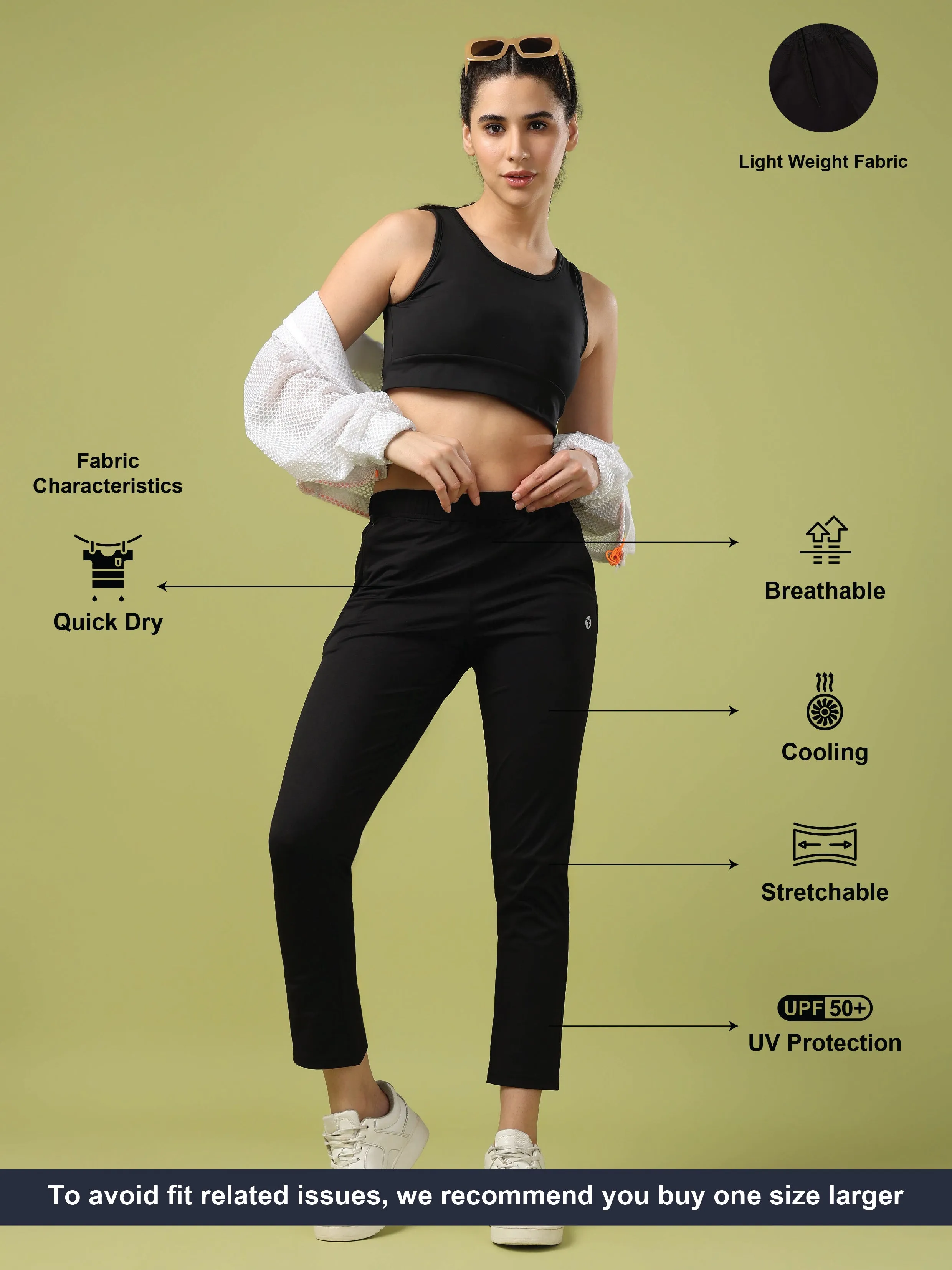 Women Solid Straight Fit Trackpants with 4 Way Crispy