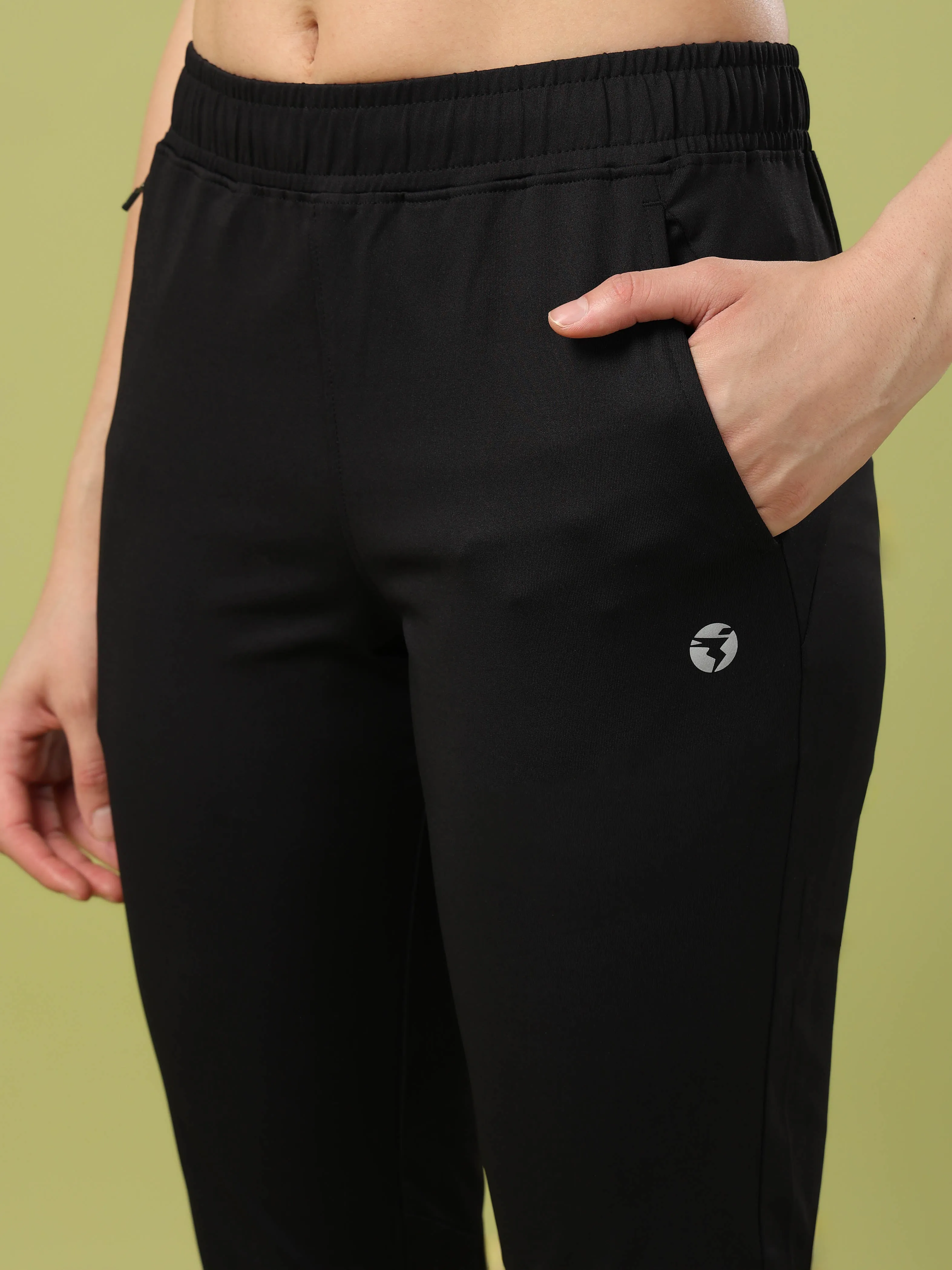 Women Solid Straight Fit Trackpants with 4 Way Crispy
