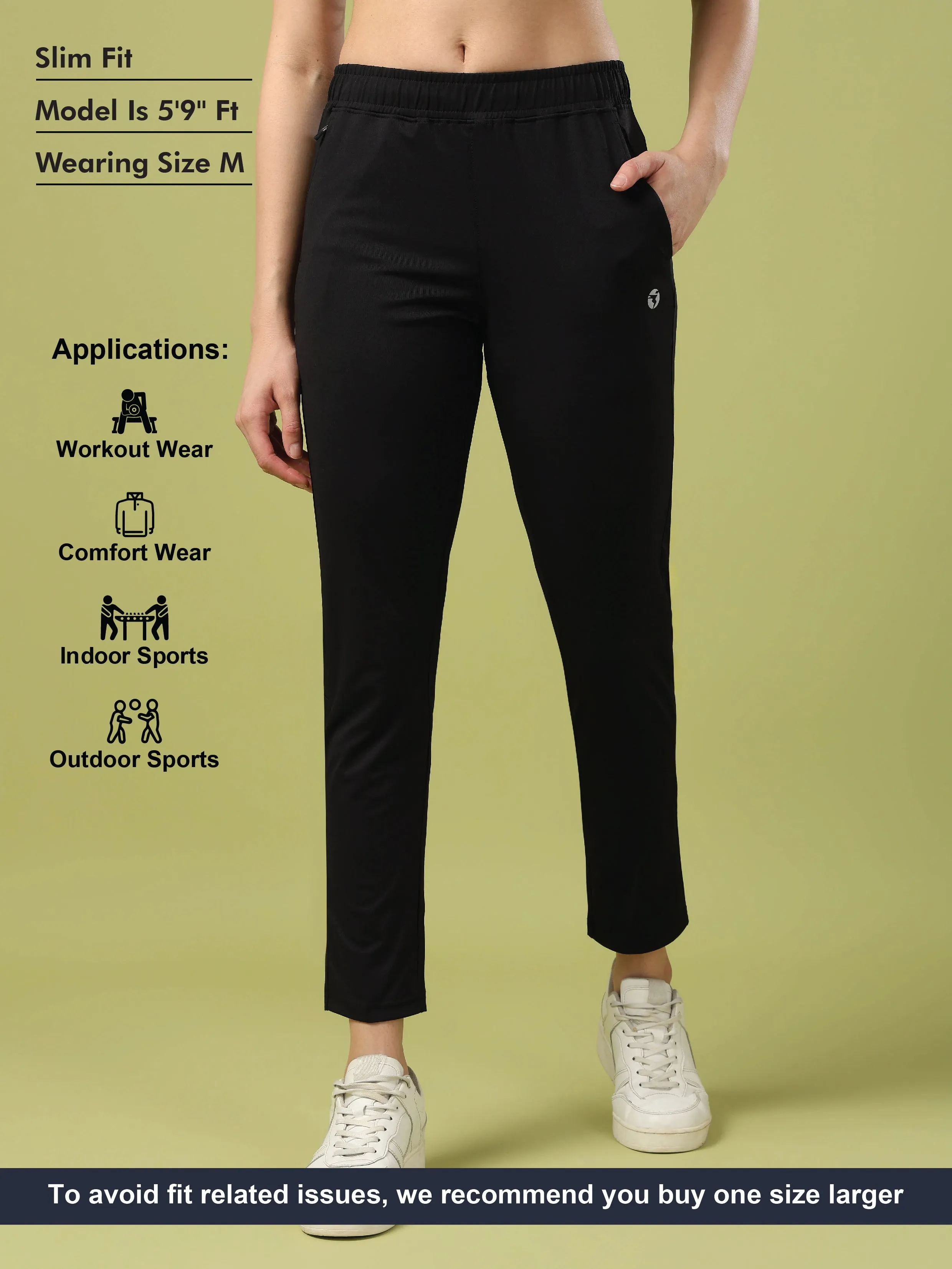 Women Solid Straight Fit Trackpants with 4 Way Crispy