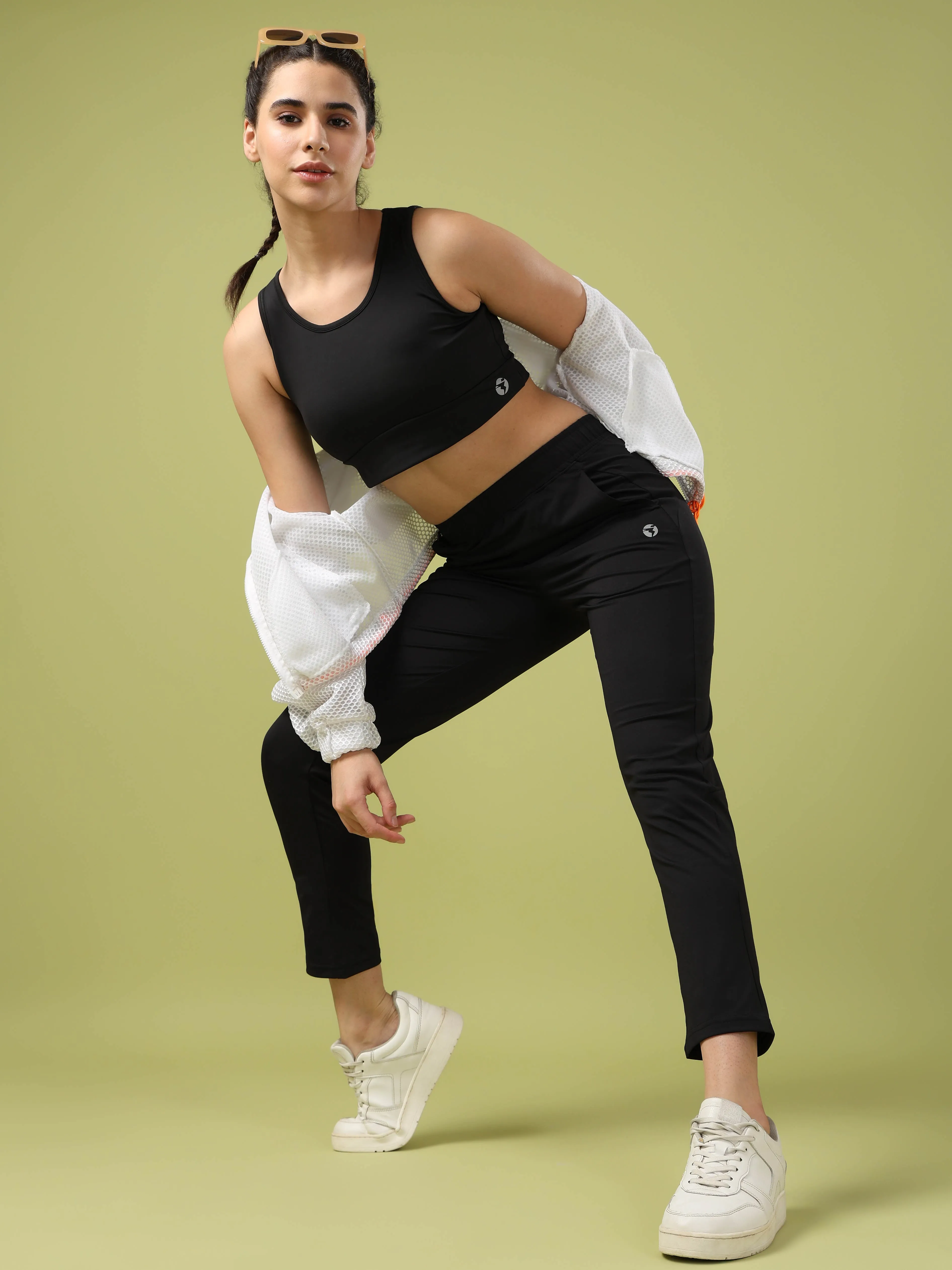 Women Solid Straight Fit Trackpants with 4 Way Crispy