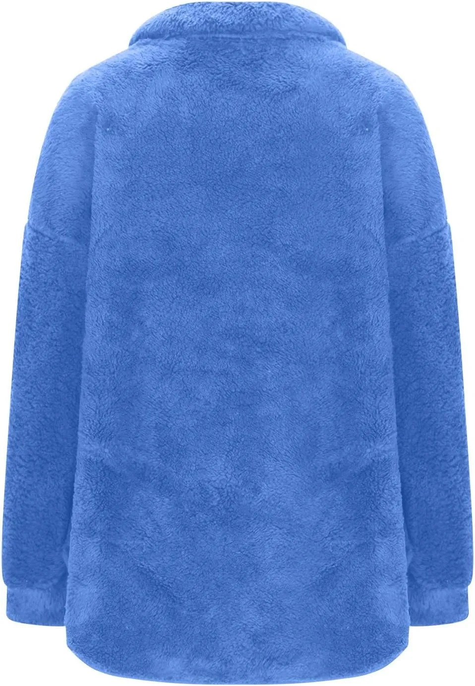 Womens Half Zip Sherpa Pullover Fuzzy Fleece Oversized Sweatshirts Long Sleeve Winter Warm Outerwear With Pockets