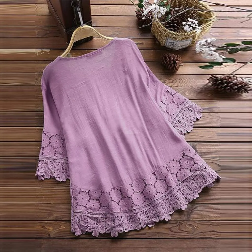 Women's Short Sleeve Cotton Linen Shirts Casual V Neck Basic T Shirt Solid Color Loose Fit Summer Tee Shirts