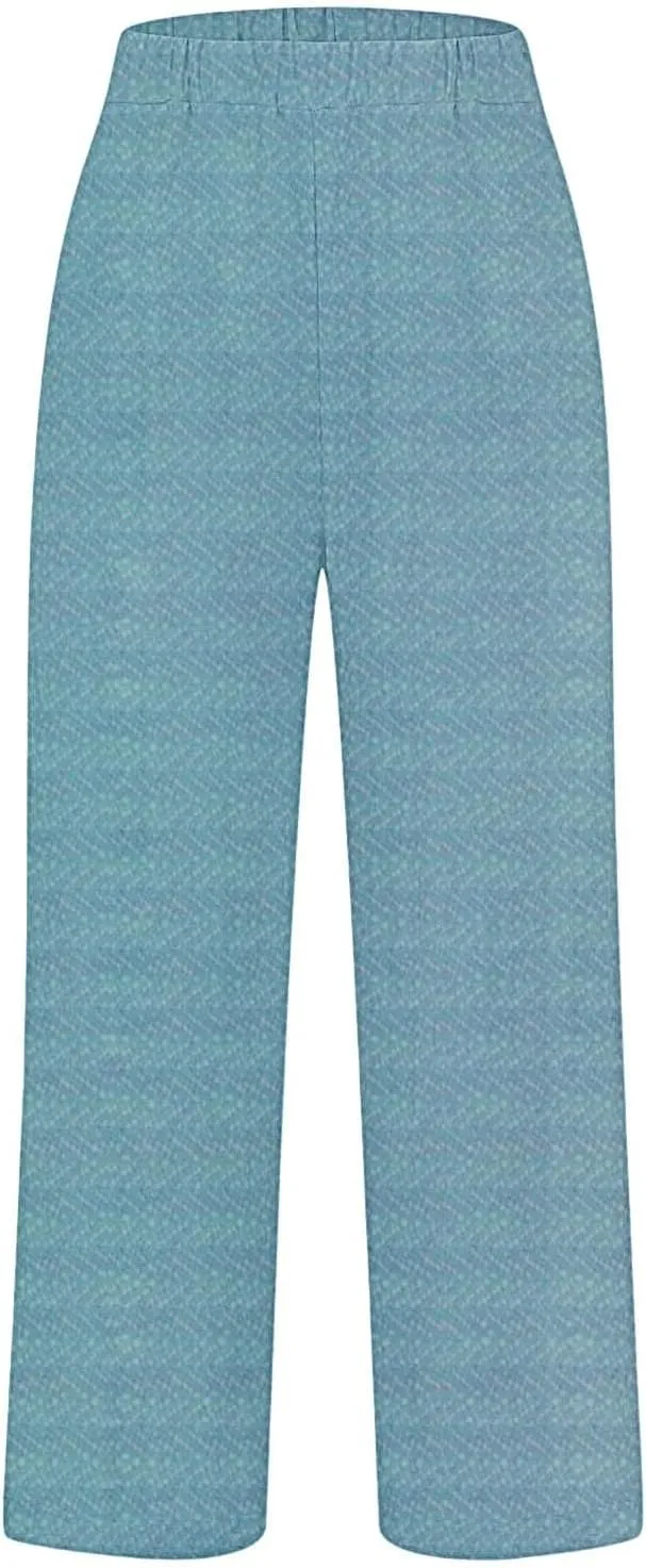 Women's Wide Leg Pants with Pockets Casual Loose Pants Wide Leg Loose Cotton Linen Palazzo Women's Beach